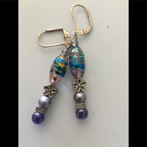 OOAK glass and bead‎ earrings